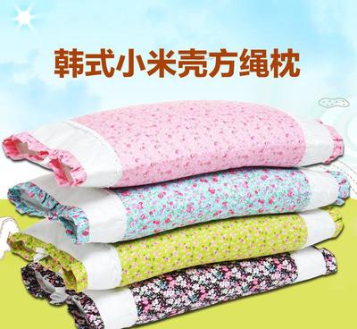 純棉碎花系帶枕 韓式小米枕芯的安心睡眠體驗(yàn)